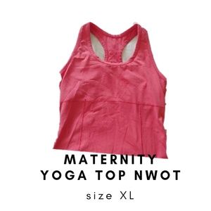 NWOT maternity yoga top XL coral built in bra